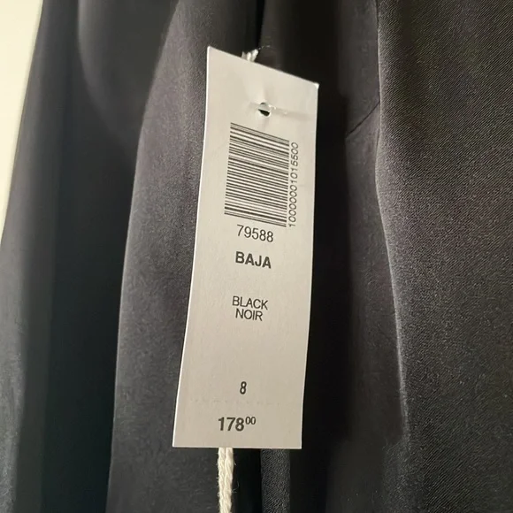 NWT | WILFRED | Baja | dress| long sleeve | black satin | size 8 - Picture 4 of 4